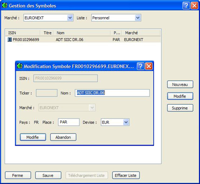 Gestion des Symboles